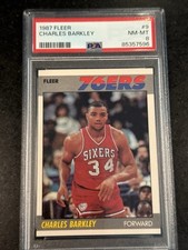 1987-88 Fleer Charles Barkley #9 PSA 8 QUASE PERFEITO-MT 2º Ano Philadelphia 76ers Último 1 comprar usado  Enviando para Brazil
