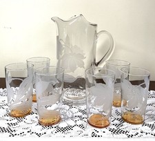 Vintage etched glass for sale  Dillsburg