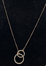 Colar Y Lariat tom dourado strass círculo nó corrente 29” longo deslizante comprar usado  Enviando para Brazil