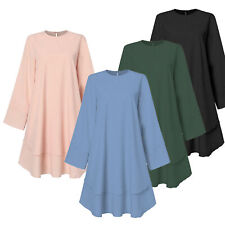 Vestidos femininos de manga comprida plus size roupão blusas de noite igreja negócios comprar usado  Enviando para Brazil