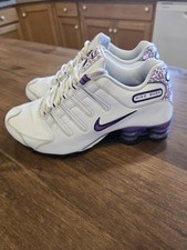 Usado, Tênis de corrida feminino Nike Shox NZ 314561-101 branco e roxo tamanho EUA 6 comprar usado  Enviando para Brazil