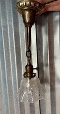 Luminária pendente de latão vitoriana antiga gravada com babados globo raro comprar usado  Enviando para Brazil