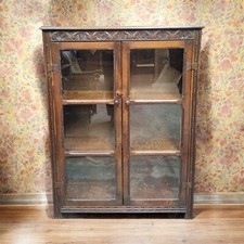 Antique oak glass for sale  MANSFIELD