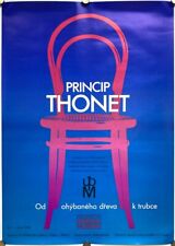 Póster original vintage THONET - EXPOSICIÓN - PRAGA - DISEÑO - MUEBLES - 1990 segunda mano  Embacar hacia Argentina