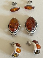 Pair sterling amber for sale  Stillwater
