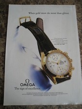 OMEGA O SINAL DE EXCELÊNCIA RELÓGIO FABRICADO NA SUÍÇA GLITTER DOURADO ANÚNCIO ARQUIVO A4 47, usado comprar usado  Enviando para Brazil