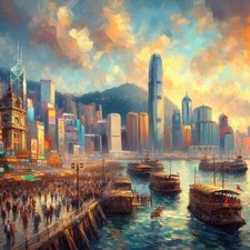 Hong kong skyline for sale  Covina
