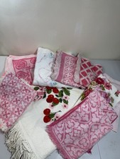 Lote de 10 toalhas de banho vintage rosa chiclete anos 60 anos 70 Cottagecore vovó comprar usado  Enviando para Brazil