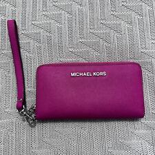 Carteira Michael Kors rosa quente revestida de lona couro acordeão pulseira, usado comprar usado  Enviando para Brazil