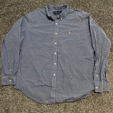 Camisa masculina Ralph Lauren ajuste clássico XL xadrez azul manga longa botão comprar usado  Enviando para Brazil