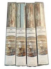 Wall Pops! Papel de parede Peel And NuStick conjunto de 4 rolos madeira antiga Salem comprar usado  Enviando para Brazil