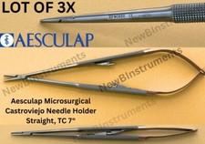 Aesculap Cirúrgico Castroviejo Suporte de Agulha FM388R TC Reto 7" Lote de 3x, usado comprar usado  Enviando para Brazil