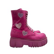 Botas de combate Club Exx Dolls Kill femininas tamanho 10 EUA rosa batimento cardíaco plataforma comprar usado  Enviando para Brazil