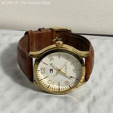 Relógio masculino Tommy Hilfiger pulseira de couro marrom tom dourado comprar usado  Enviando para Brazil