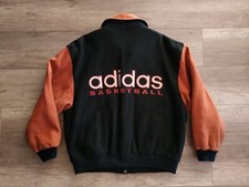 ADIDAS Basketball Men's Vintage 90's Wool/Leather Varsity/Bomber Jacket, MEDIUM na sprzedaż  PL