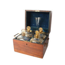 Armário antigo de licor Biedermeier – Mini bar luxuoso com garrafas sopradas à mão, usado comprar usado  Enviando para Brazil