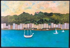 Morro Da Viuva Rio De Janero pintura original por Ninita 1971 comprar usado  Enviando para Brazil