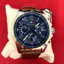Relógio masculino Tommy Hilfiger 1791561 couro marrom 48mm MSRP $165 comprar usado  Enviando para Brazil