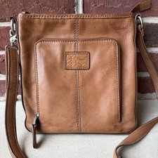 Usado, Bolsa tiracolo vintage fóssil couro marrom bronzeado bolsa de ombro vários compartimentos comprar usado  Enviando para Brazil