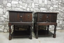 Par de mesitas de noche de madera de mediados de siglo mesa pequeña alrededor de los años 60 segunda mano  Embacar hacia Mexico