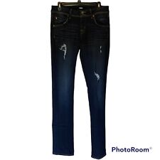 Jeans jeans Hudson Beth Baby Boot 30 feminino elástico lavagem escura aparência esfarrapada comprar usado  Enviando para Brazil