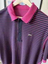 Camisa polo clássica Lacoste S/S reversível rosa sólido/preto listra rosa tamanho 8 comprar usado  Enviando para Brazil