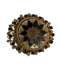 Broche Florencia vintage con lucita y cristal con detalles dorados. VJSE segunda mano  Embacar hacia Mexico
