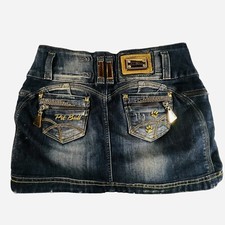 Saia jeans Pit Bull designer brasileiro bordada almofadas de elevação de bumbum feminina 10 comprar usado  Enviando para Brazil