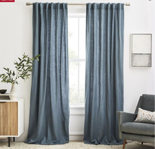 Filtro de luz forrado painel cortina linho azul oceano West Elm 48x96 comprar usado  Enviando para Brazil