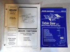 Serra de bancada Sears Craftsman 113.221770 10" manual e 929115 serra de mesa livro sabe como comprar usado  Enviando para Brazil