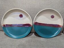 (2) Platos de cena Walt Glass Pottery Studio esmaltados, *firmados* 11 1/2” #139, usado segunda mano  Embacar hacia Argentina