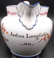 Jarro de porcelana Joshua Long Field 1824 inscrito, possivelmente Swansea comprar usado  Enviando para Brazil