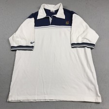 Camisa polo masculina vintage Nike Court branca média tênis golfe desafio Agassi anos 90 comprar usado  Enviando para Brazil