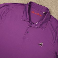 Camisa polo masculina Robert Graham 2XL roxa ajuste clássico desempenho cachorro bicicleta golfe comprar usado  Enviando para Brazil