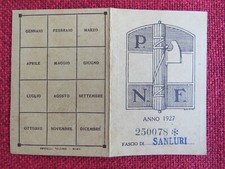 Tessera pnf 1927 usato  Italia