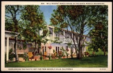 Usado, Cartão postal Will Rogers Ranch House com vista para o Pacífico, Pacific Palisades, CA comprar usado  Enviando para Brazil