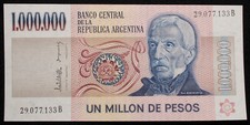 Argentina 1 milhão de pesos ND (1982-83) P-310 (M0105) - BA-G comprar usado  Enviando para Brazil