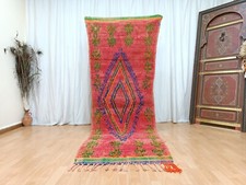 Alfombra 3x9 Hecha a Mano Roja y Verde Única Vintage Marroquí Auténtica Alfombra segunda mano  Embacar hacia Mexico