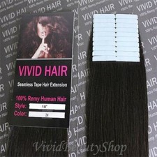 20pcs 45.7cm Remy sin Costuras Cinta Piel Trama Humano Pelo Extensiones Oscuras comprar usado  Enviando para Brazil