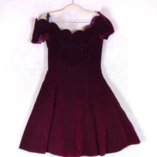 Vestido de tule Roberta vintage feminino ameixa roxo veludo tamanho G comprar usado  Enviando para Brazil