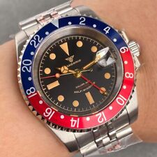 Usado, Relógio masculino automático 40mm vermelho azul GMT moldura giratória mergulhador vidro de safira NH34A comprar usado  Enviando para Brazil