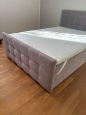 Graues boxpringbett polsterbet gebraucht kaufen  München