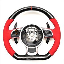 Volante de fibra de carbono real para Audi TT TTRS R8 2008-2015 FABRICANTE DE EQUIPAMENTO ORIGINAL COM PÁS comprar usado  Enviando para Brazil