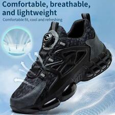 Sapatos de trabalho de segurança biqueira de aço anti-impacto anti-perfuração botão rotativo sem renda comprar usado  Enviando para Brazil