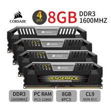 Kit Corsair Pro 32GB 4x 8GB DDR3 1600MHz CL9 PC3-12800U memória desktop prata AB comprar usado  Enviando para Brazil