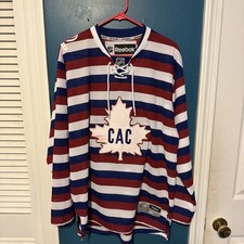 Camiseta masculina pequena Reebok NHL Montreal Canadians 2009 Centennial Barber Pole comprar usado  Enviando para Brazil