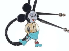 Gravata bolo rara 1970 Carol Kee Navajo esterlina com incrustação de várias pedras Mickey Mouse comprar usado  Enviando para Brazil