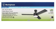 Usado, Ventilador de teto Westinghouse 7205900 Alta Vista com luz LED e controle remoto. Preto comprar usado  Enviando para Brazil