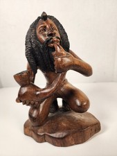 Bob Marley ish esculpido em madeira rasta homem cachimbo de fumar figura estátua arte popular  comprar usado  Enviando para Brazil