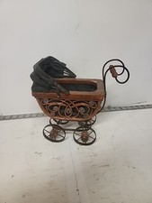 Carrinho de bebê buggy de vime Ratan miniatura madeira 11" decoração para casa carrinho comprar usado  Enviando para Brazil